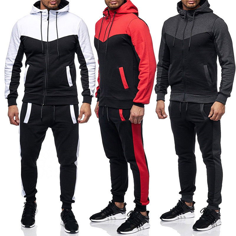 Men's casual hooded sweater suit